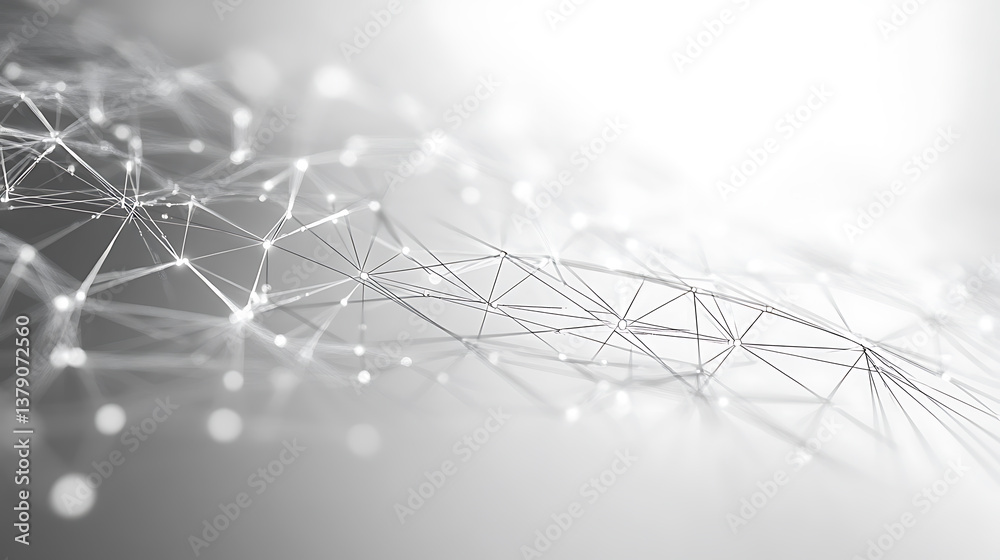 Poster grey and white tech background and electronic network lines