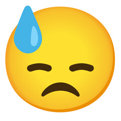 Downcast Face with Sweat
