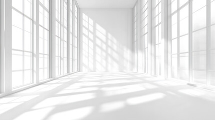 3d white interior background