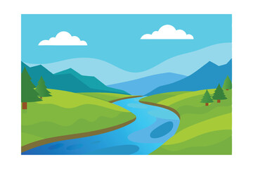 Fototapeta premium landscape with mountains and blue sky