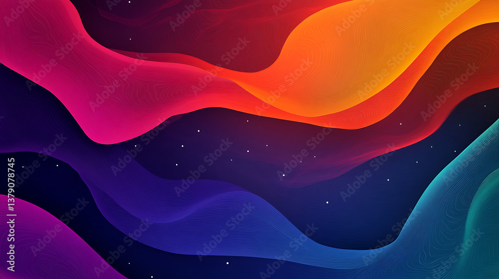 Aufkleber abstract background with waves, abstract colorful background, background with vibrant colors