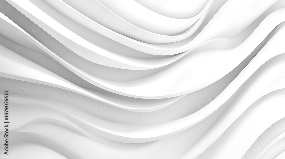 Poster An elegant white background with wavy pattern