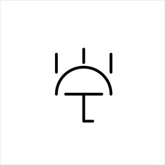 Umbrella pixel perfect linear ui icon. Investment protection. Weather accessory. GUI, UX design. Outline isolated user interface element for app and web. Editable stroke. Arial font used