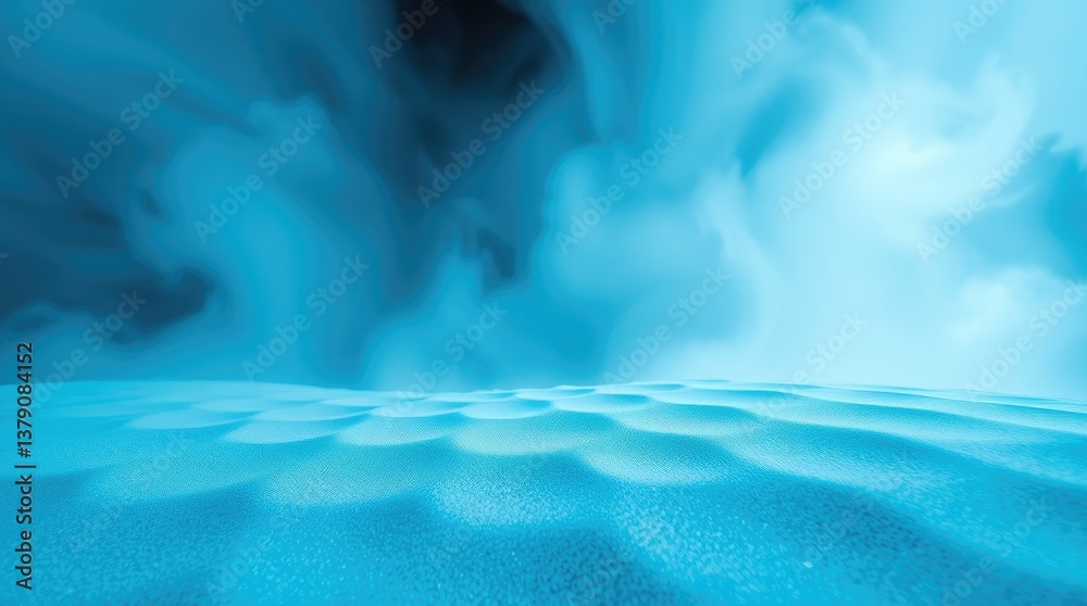 Poster textured blue background with fluid patterns and soft waves