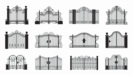 Wrought Iron Gate Silhouettes - Elegant Fence and Gate Collection