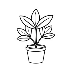 Artistic Houseplant Line Art Vector for DIY Projects

