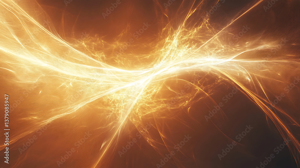Wall mural abstract intertwined rays of light merging together in arrow shape giving direction and sense