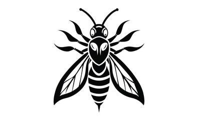 black and white wasp silhouette