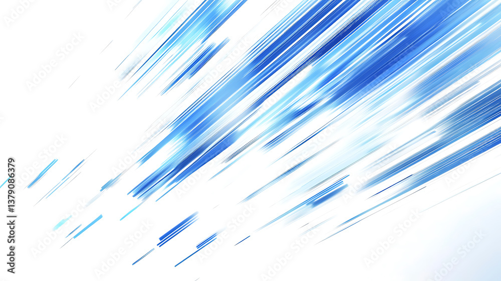 Aufkleber Abstract linear blue lines pattern on white background technology line, speed motion, fast forward concept design for banner or web template