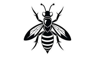 black and white wasp silhouette
