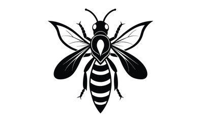 black and white wasp silhouette