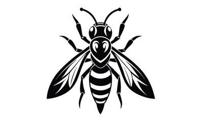 black and white wasp silhouette