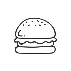 Black Line Food Vector Icons burger 