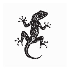 Naklejka premium Gecko Vector Images. Black and white Gecko Vector Images isolated on white background.