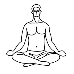 meditation pose yoga pose zen a man meditating outline 