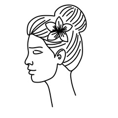 Holistic medicine Line Icons wellness center icon of woman head 