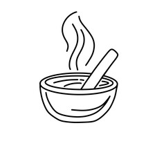 Holistic medicine Line Icons herbal tea therapy 