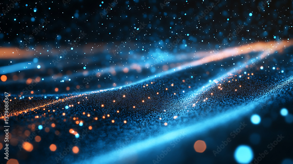 Wall mural data conncetion, technology business background copy space for websites, modern abstract design