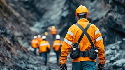 Mining Safety Training Visual Representation of Mining Safety Drills, Including Evacuation Procedures, Fire Drills, and Hazardous Material Handling to Ensure Worker Protection