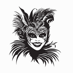 Smiling Brazil Carnival Dancer Vector Illustration Isolated On White Background.