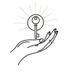 Wealth Line Art opportunity key wealth money icon