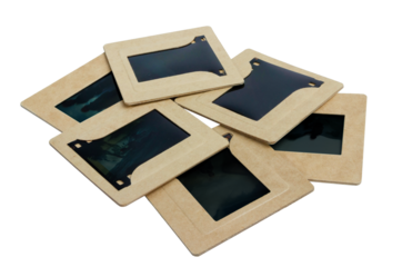 Vintage Film Slides Collection. isolated on a transparent background