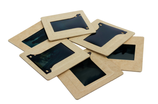 Vintage Film Slides Collection. isolated on a transparent background