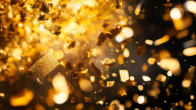 Develop posters or promotional materials for award ceremonies, film festivals, or recognition events using a golden confetti background to symbolize achievement and success