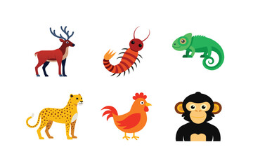 Fototapeta premium vector set 6 different of animals