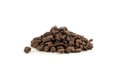 Volcano Stone Isolated, Red Volcanic Pumice, a Cold Piece of Lava, Basalt Extrusive Igneous Rock