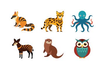 Fototapeta premium vector set 6 different of animals