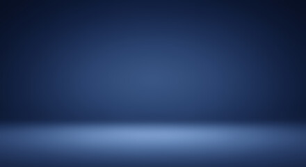 Obraz premium Elegant Blue Studio Backdrop: Abstract Gradient for Product Photography & Virtual Backgrounds, Moody Scene, Modern & Professional