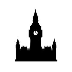Obraz premium big ben silhouette on transparent background 