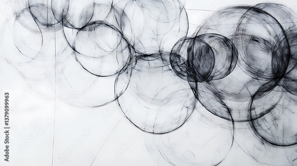 Aufkleber social network in use with images of circles drawn