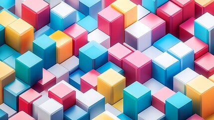 Obraz premium Isometric cube pattern with seamless interlocking design.