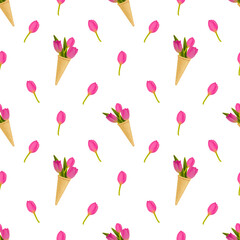 Seamless pattern, spring summer flowers hand drawn, fabric pattern.