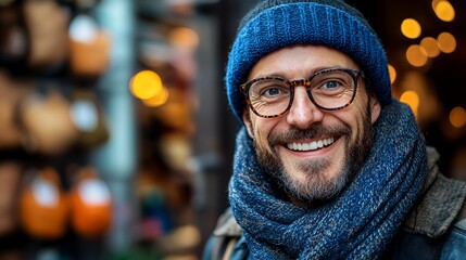 Man With a Big Smile Enjoys a Surprising Moment Outdoors