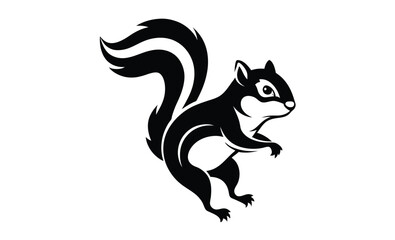 Black and white chipmunk silhouette