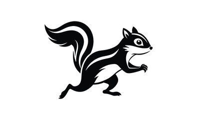 Black and white chipmunk silhouette