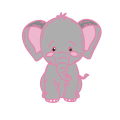 Elephant cute Hand drawn Illustration 