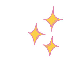 Stars bright twinkling cute illustration 