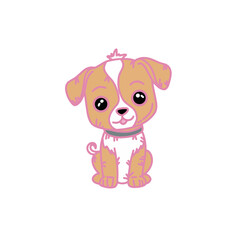 Dog puppy cute flat illustration 