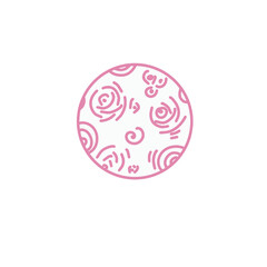 Full moon cute white and pink png art 