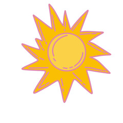Cute sun flat vector illustration
