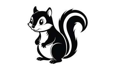 Black and white chipmunk silhouette