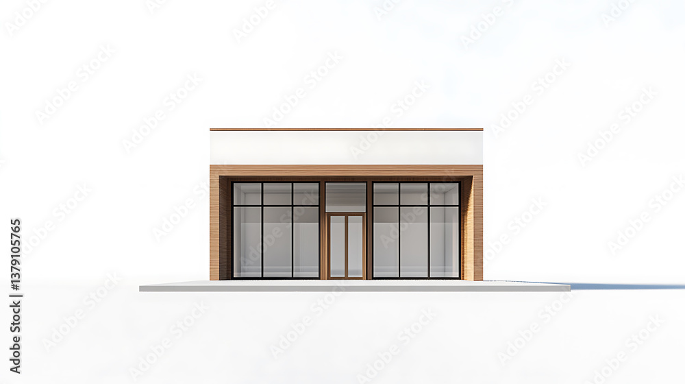 Poster front view of wardrobe building with white background