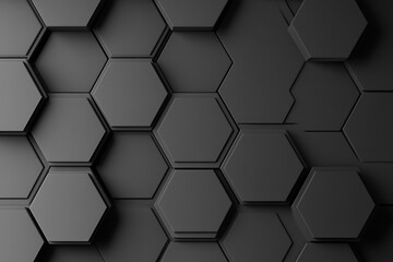 Obraz premium Monochrome geometric background with symmetrical hexagonal layout.