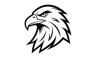 black and white eagle head silhouette 
