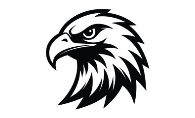 black and white eagle head silhouette 