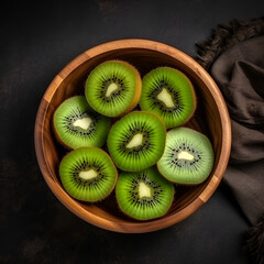 kiwi fruit on a wooden table